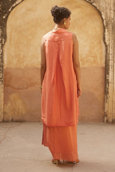 Paulmi And Harsh Placement Embroidered Jacket Skirt Set 