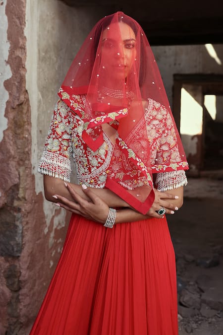 Buy Seema Thukral Coral Chiffon, Georgette, Satin, Ishika Zari Embroidered Anarkali With Dupatta Online at Aza Fashions Buy_Seema Thukral_Coral Chiffon, Georgette, Satin, Ishika Zari Embroidered Anarkali With Dupatta _Online_at_Aza_Fashions