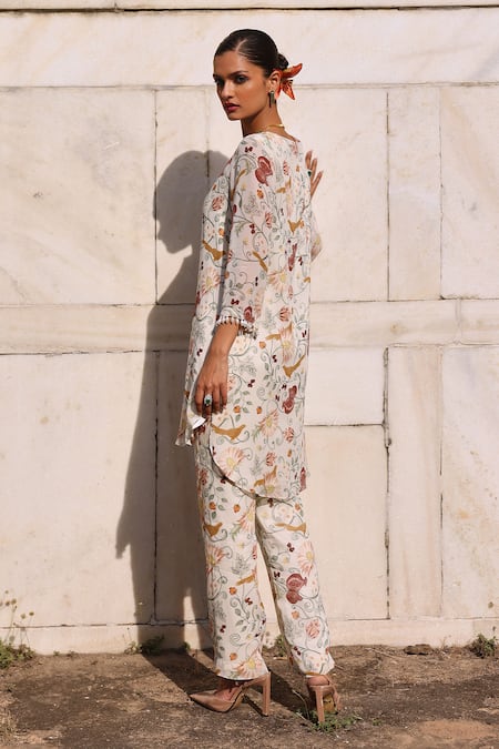 Seema Thukral Driti Floral Print Tasseled Kurta & Pant Set 