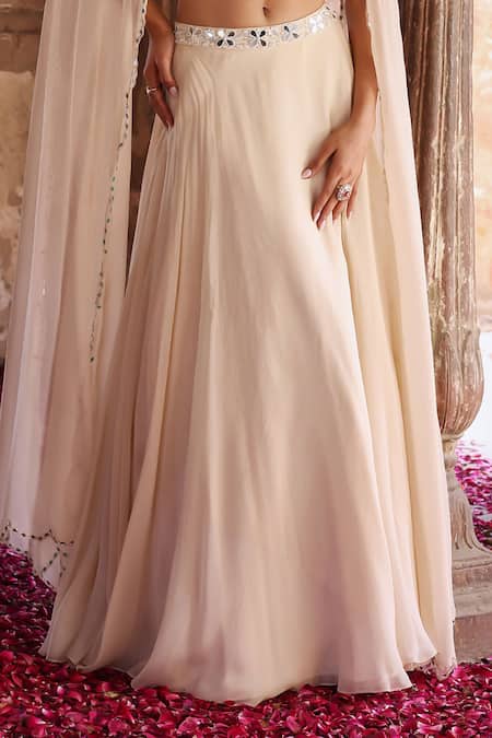 Seema Thukral Ivory Georgette, Satin, Organza Areen Waistband Embroidered Skirt And Choli Set Online at Aza Fashions Seema Thukral_Ivory Georgette, Satin, Organza Areen Waistband Embroidered Skirt And Choli Set _Online_at_Aza_Fashions