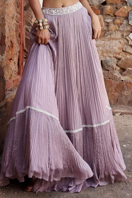 Seema Thukral Purple Georgette, Satin, Chiffon Mirella Border Embroidered Cape Skirt Set at Aza Fashions Seema Thukral_Purple Georgette, Satin, Chiffon Mirella Border Embroidered Cape Skirt Set _at_Aza_Fashions
