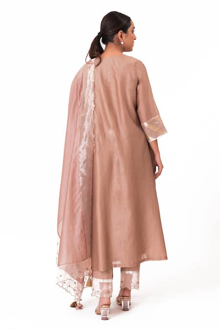 Bhavik Shah Floral Work Kurta Pant Set 