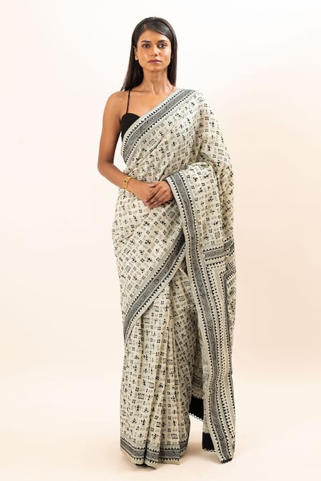 Oshi By Shikha Katha Work Saree With Blouse 