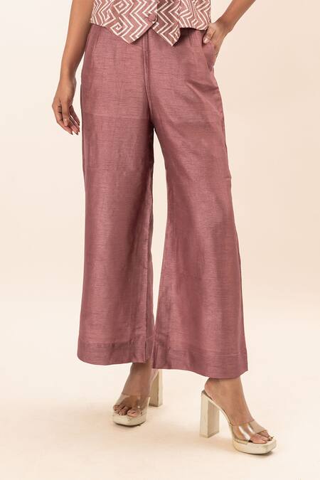 Oshi By Shikha Pink Silk V-neck Reversible Printed Waistcoat Pant Set Online at Aza Fashions Oshi By Shikha_Pink Silk V-neck Reversible Printed Waistcoat Pant Set _Online_at_Aza_Fashions