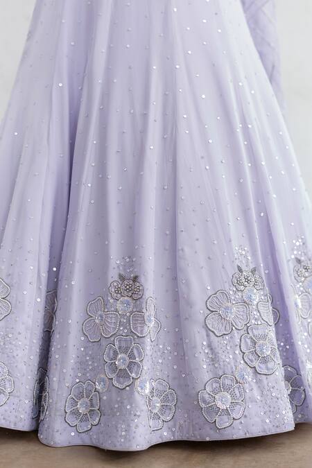 Buy Label Rsd Blue Satin, Organza Sequins, Pearls, Floral Hand Embroidered Lehenga With Blouse Online at Aza Fashions Buy_Label Rsd_Blue Satin, Organza Sequins, Pearls, Floral Hand Embroidered Lehenga With Blouse_Online_at_Aza_Fashions