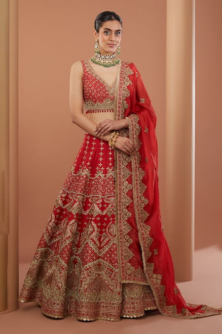 HOUSE OF SUPRIYA Bahar Zari Embroidered Bridal Lehenga Set 