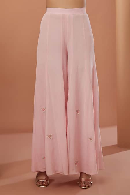 Shop House Of Supriya Peach Silk, Chanderi, Crepe Embroidery Gullista Zardozi Kurta With Sharara Online at Aza Fashions Shop_House Of Supriya_Peach Silk, Chanderi, Crepe Embroidery Gullista Zardozi Kurta With Sharara _Online_at_Aza_Fashions