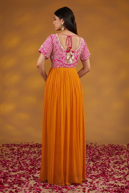 House Of Supriya Sequin Florid Embroidered Anarkali Set 