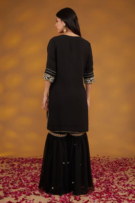 House Of Supriya Flora Zardozi Embroidered Kurta Sharara Set 