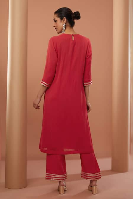 House Of Supriya Floral Placket Embroidered Kurta Set 