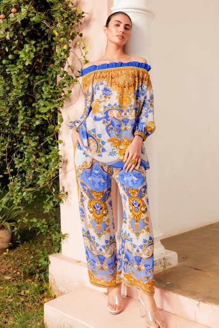 Zariaah Floral Print Palazzo Pant 