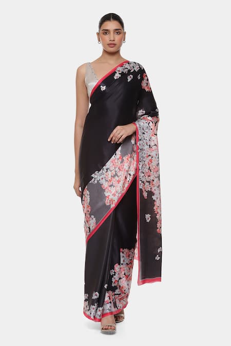 Satya Paul Singular Border Printed Saree 