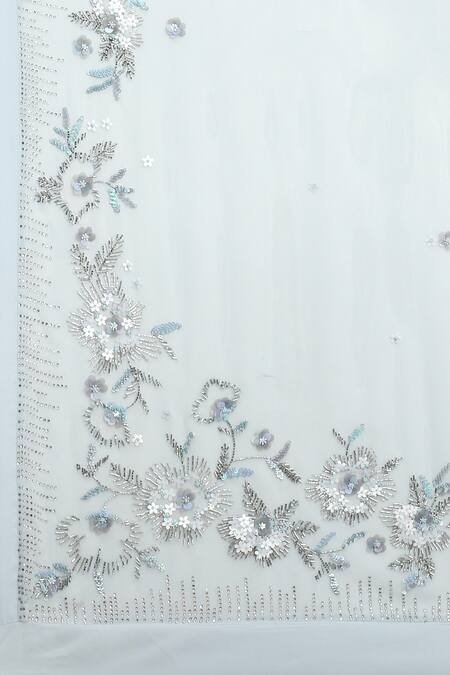 Buy_Satya Paul_Blue Viscose, Cloud Recesses Border Embellished Saree With Running Blouse 