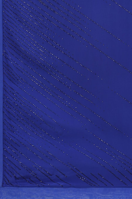 Buy Satya Paul Blue Viscose, Crepe Crystals Daphne Embroidered Saree With Running Blouse Buy_Satya Paul_Blue Viscose, Crepe Crystals Daphne Embroidered Saree With Running Blouse