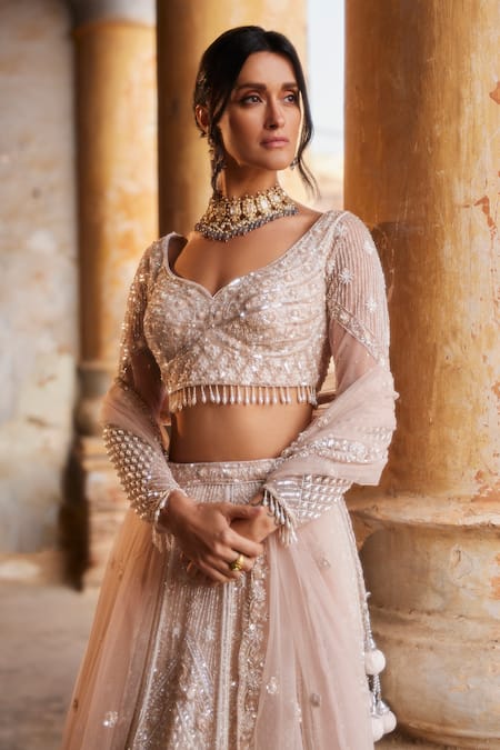 Shop Osvag India Gold Plated Stones, Crystals Polki Embellished Choker Set at Aza Fashions Shop_Osvag India_Gold Plated Stones, Crystals Polki Embellished Choker Set _at_Aza_Fashions