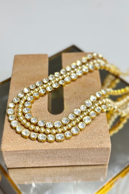 Osvag India Polki Embellished Layered Necklace 