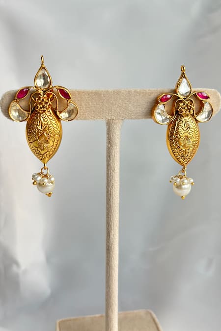 Osvag India Polki Embellished Earrings 