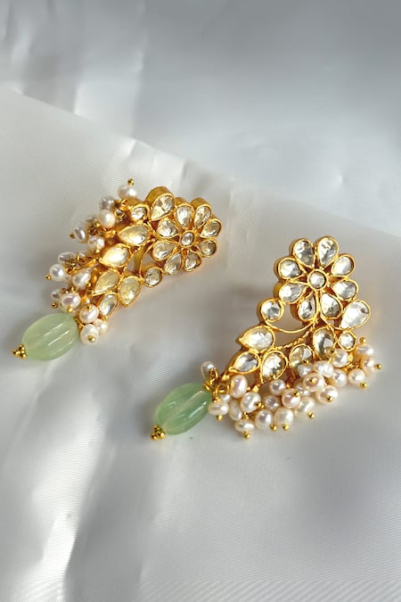 Osvag India Flower Cutwork Dangler Earrings 