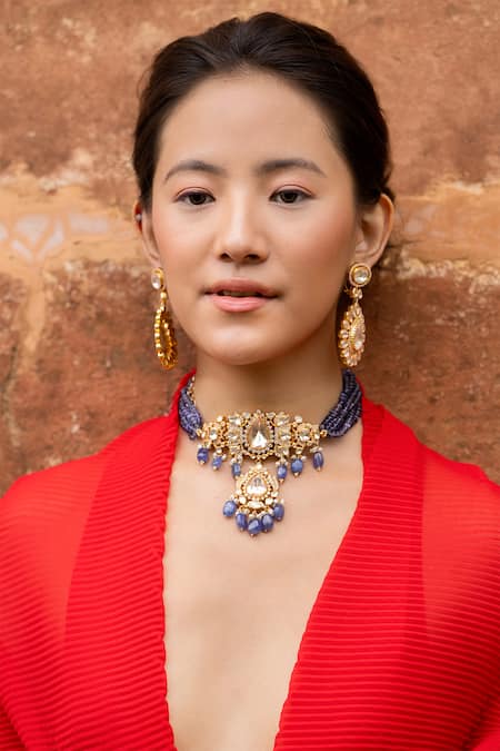 Osvag India Crystal & Polki Embellished Choker 