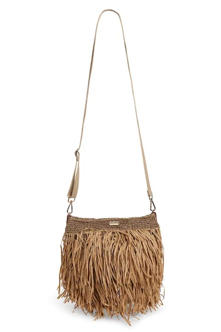 JENA Fringed Raffia Bag 