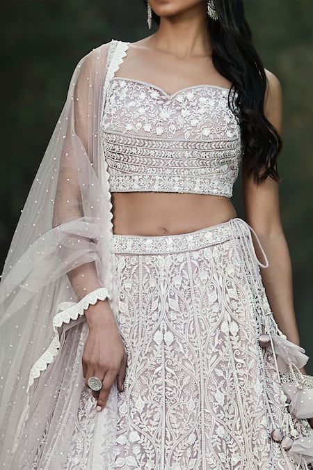 Buy Basanti - Kapde Aur Koffee Purple Silk, Chiffon Embroidery, Sequins, Beads Floral Thread Lehenga Set Online at Aza Fashions Buy_Basanti - Kapde Aur Koffee_Purple Silk, Chiffon Embroidery, Sequins, Beads Floral Thread Lehenga Set _Online_at_Aza_Fashions