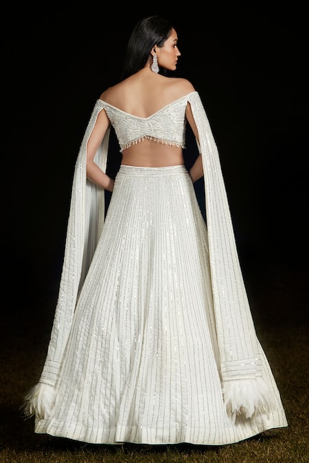 Basanti - Kapde Aur Koffee Lehenga With Off Shoulder Draped Blouse 