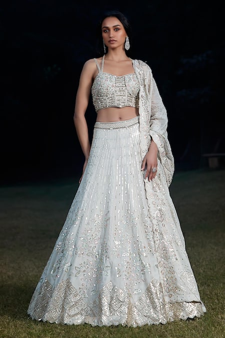 Basanti - Kapde Aur Koffee Sequin Embroidered Lehenga Set 