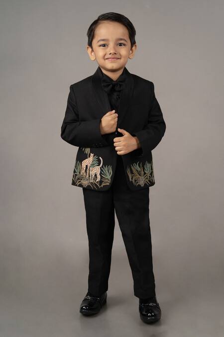 Buy Little Brats Black , , Viscose, Embroidery, Beads Cheetah Tuxedo Set Online at Aza Fashions Buy_Little Brats_Black , , Viscose, Embroidery, Beads Cheetah Tuxedo Set _Online_at_Aza_Fashions