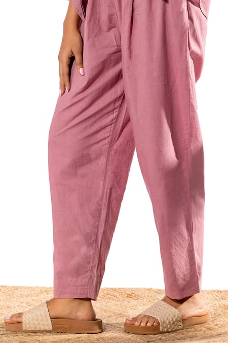 Buy Pants And Pajamas Purple Cotton Embroidery Mandarin Collar Chikan Kurta And Pant Set Buy_Pants And Pajamas_Purple Cotton Embroidery Mandarin Collar Chikan Kurta And Pant Set