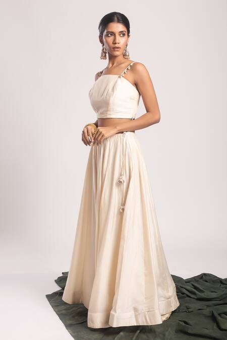 Shop_Tuli_Off White Agni Dola Silk Lehenga _at_Aza_Fashions