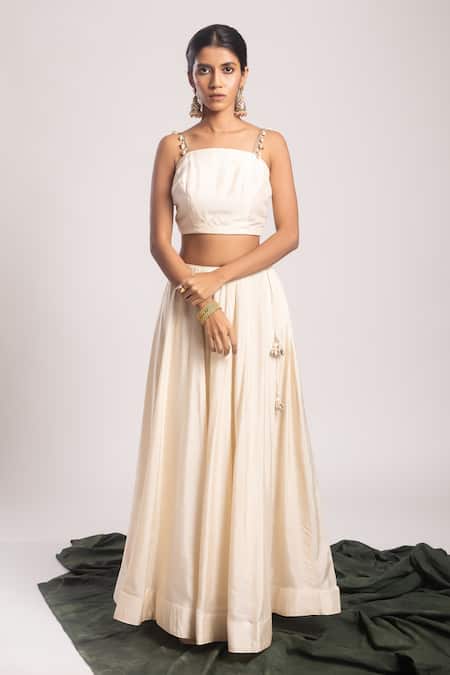 Tuli_Off White Agni Dola Silk Lehenga _Online_at_Aza_Fashions