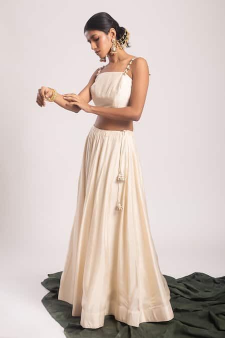 Shop_Tuli_Off White Agni Dola Silk Lehenga _Online_at_Aza_Fashions