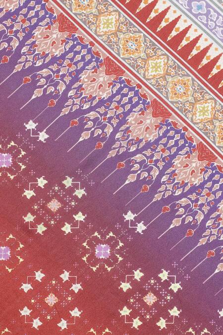 Shingora Maroon Abstract Motifs Print Silk Stole at Aza Fashions Shingora_Maroon Abstract Motifs Print Silk Stole _at_Aza_Fashions