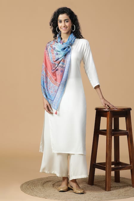 SHINGORA Abstract Pattern Silk Stole 