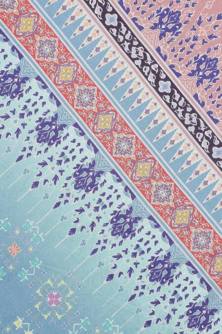 Shingora Blue Abstract Motifs Pattern Silk Stole at Aza Fashions Shingora_Blue Abstract Motifs Pattern Silk Stole _at_Aza_Fashions