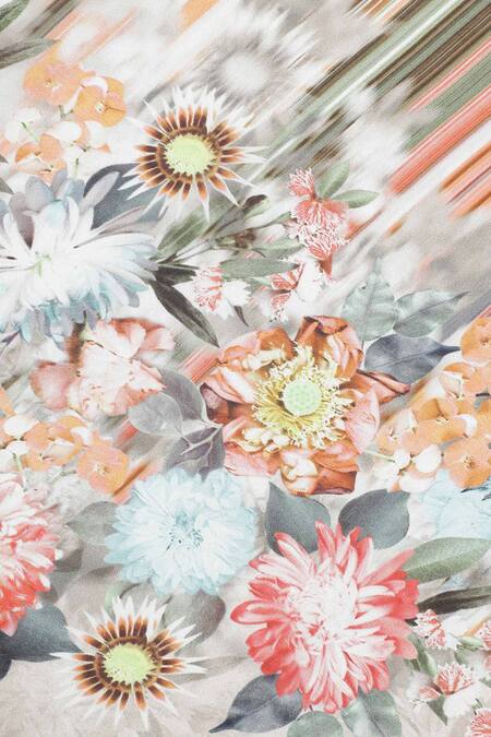 Shingora Green Floral And Striped Print Silk Stole at Aza Fashions Shingora_Green Floral And Striped Print Silk Stole _at_Aza_Fashions