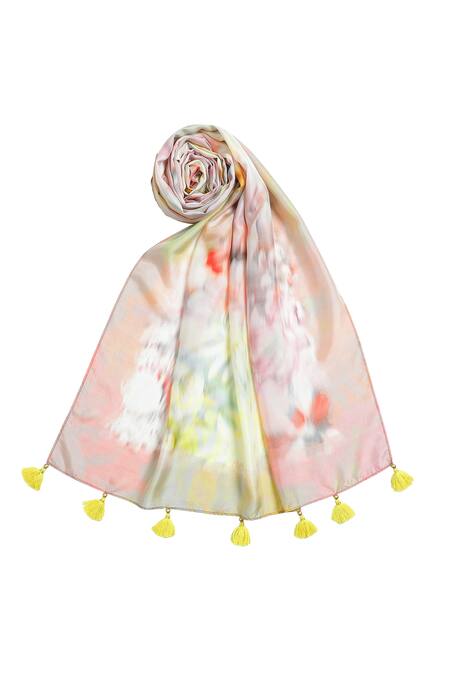 Buy_Shingora_Peach Floral Ombre Pattern Silk Stole _Online_at_Aza_Fashions