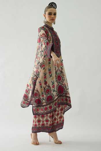 Buy Rajdeep Ranawat Maroon Modal, Satin Permaz Flower Print Flared Pant Online at Aza Fashions Buy_Rajdeep Ranawat_Maroon Modal, Satin Permaz Flower Print Flared Pant _Online_at_Aza_Fashions