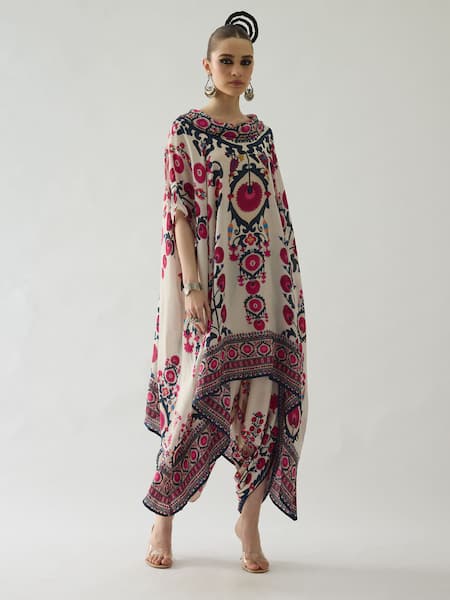 Shop Rajdeep Ranawat Maroon Modal, Satin Sonth Border Printed Dhoti Pant at Aza Fashions Shop_Rajdeep Ranawat_Maroon Modal, Satin Sonth Border Printed Dhoti Pant _at_Aza_Fashions