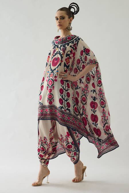 Shop Rajdeep Ranawat Maroon Modal, Satin Sonth Border Printed Dhoti Pant Online at Aza Fashions Shop_Rajdeep Ranawat_Maroon Modal, Satin Sonth Border Printed Dhoti Pant _Online_at_Aza_Fashions