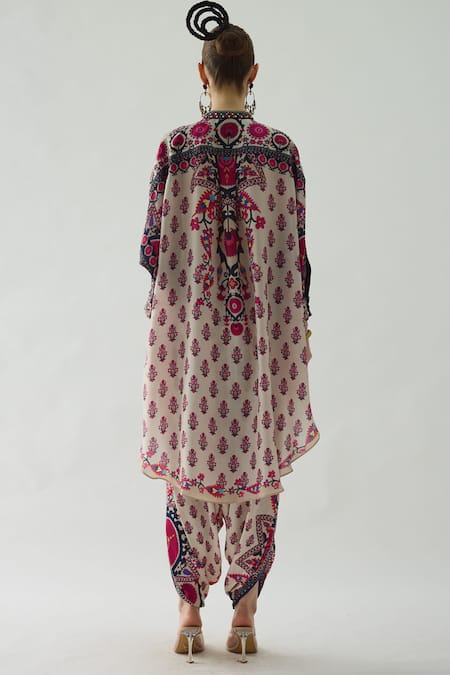 Shop Rajdeep Ranawat Orange Modal, Satin Embroidery Sonth Florette Print Dhoti Pant at Aza Fashions Shop_Rajdeep Ranawat_Orange Modal, Satin Embroidery Sonth Florette Print Dhoti Pant _at_Aza_Fashions