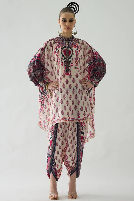 Buy Rajdeep Ranawat Orange Modal, Satin Embroidery Sonth Florette Print Dhoti Pant Online at Aza Fashions Buy_Rajdeep Ranawat_Orange Modal, Satin Embroidery Sonth Florette Print Dhoti Pant _Online_at_Aza_Fashions