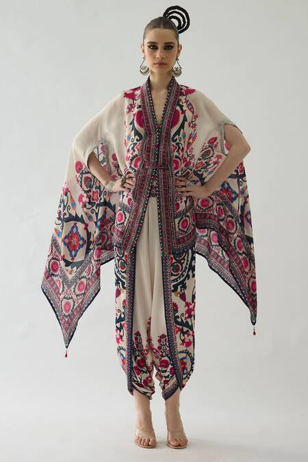 Buy Rajdeep Ranawat Orange Modal, Satin Sonth Flower Print Dhoti Pant Online at Aza Fashions Buy_Rajdeep Ranawat_Orange Modal, Satin Sonth Flower Print Dhoti Pant _Online_at_Aza_Fashions