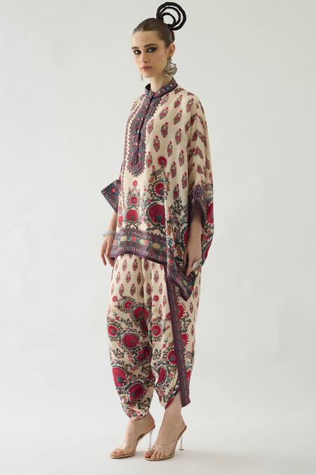 Buy Rajdeep Ranawat Maroon Modal, Satin Sonth Bloom Print Dhoti Pant Online at Aza Fashions Buy_Rajdeep Ranawat_Maroon Modal, Satin Sonth Bloom Print Dhoti Pant _Online_at_Aza_Fashions