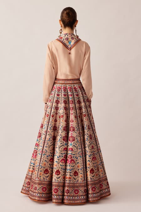 Rajdeep Ranawat Leela Flower Print Skirt & Shirt Set 