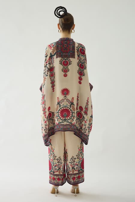 Rajdeep Ranawat Chanel Band Collar Floral Print Tunic 