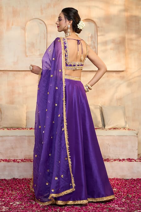 Preeti S Kapoor X AZA Embroidered Blouse Lehenga Set 