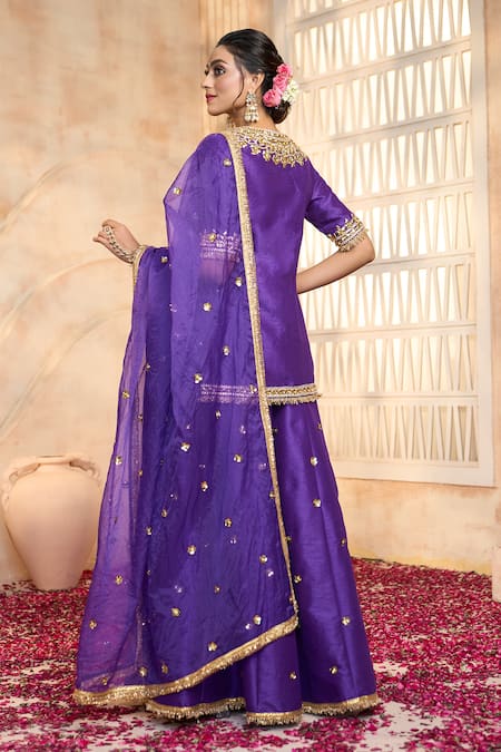 Preeti S Kapoor X AZA Gota Embroidered Kurta Sharara Set 