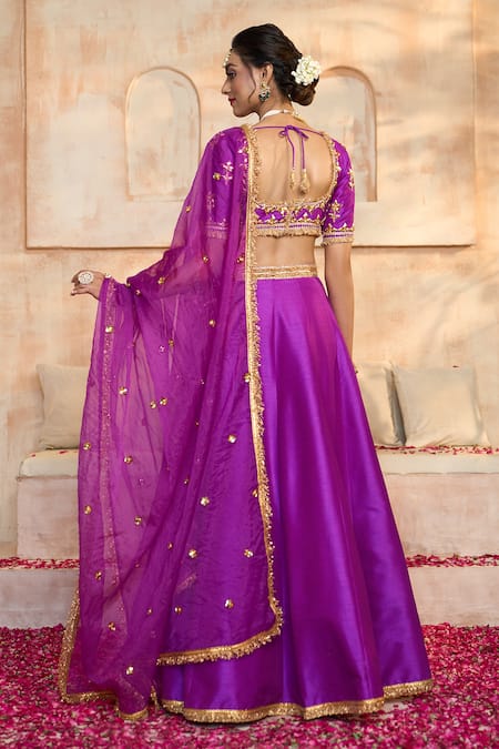 Preeti S Kapoor X AZA Gota Embroidered Blouse Lehenga Set 