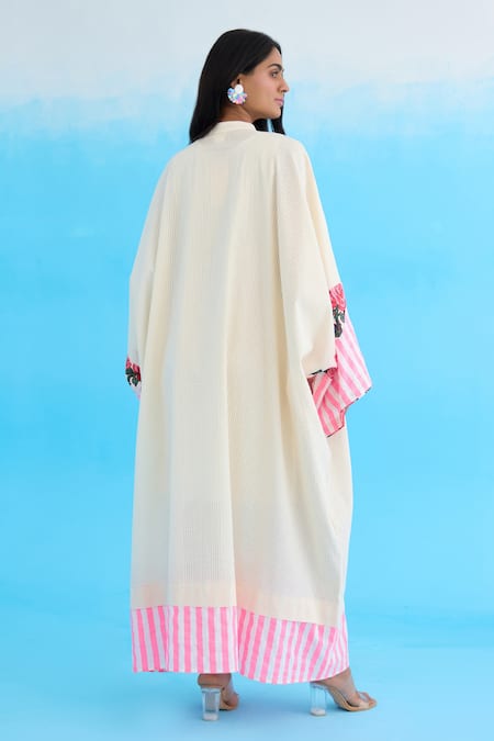 Nikasha Crouching Applique Embroidered Kaftan Dress 